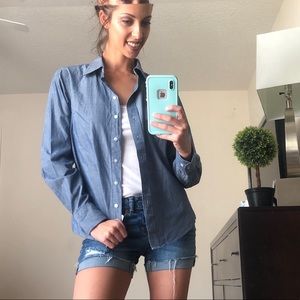 Harrington denim button down